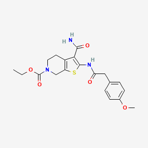 ethyl 3-carbamoyl-2-(2-(4-methoxyphenyl)acetamido)-4,5-dihydrothieno[2,3-c]pyridine-6(7H)-carboxylate