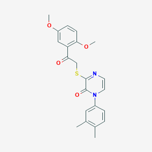3-[2-(2,5-Dimethoxyphenyl)-2-oxoethyl]sulfanyl-1-(3,4-dimethylphenyl)pyrazin-2-one