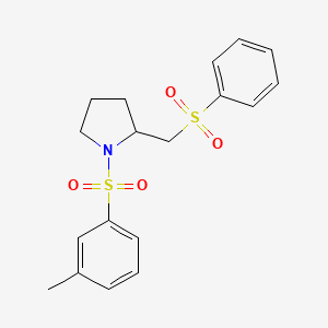 2-((Phenylsulfonyl)methyl)-1-(m-tolylsulfonyl)pyrrolidine