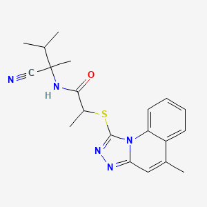 N-(2-cyano-3-methylbutan-2-yl)-2-[(5-methyl-[1,2,4]triazolo[4,3-a]quinolin-1-yl)sulfanyl]propanamide