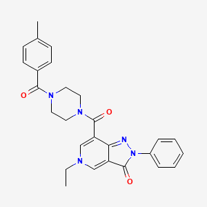 5-ethyl-7-(4-(4-methylbenzoyl)piperazine-1-carbonyl)-2-phenyl-2H-pyrazolo[4,3-c]pyridin-3(5H)-one