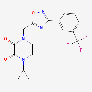 1-Cyclopropyl-4-[[3-[3-(trifluoromethyl)phenyl]-1,2,4-oxadiazol-5-yl]methyl]pyrazine-2,3-dione