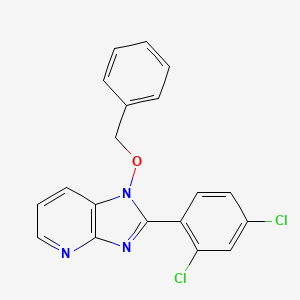 molecular formula C19H13Cl2N3O B2603755 1-(benzyloxy)-2-(2,4-dichlorophenyl)-1H-imidazo[4,5-b]pyridine CAS No. 338978-60-2