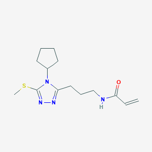 molecular formula C14H22N4OS B2603759 N-{3-[4-cyclopentyl-5-(methylsulfanyl)-4H-1,2,4-triazol-3-yl]propyl}prop-2-enamide CAS No. 2094556-42-8