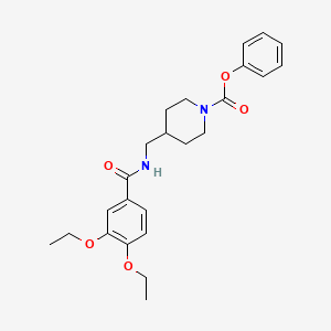 molecular formula C24H30N2O5 B2603771 Phenyl 4-((3,4-diethoxybenzamido)methyl)piperidine-1-carboxylate CAS No. 1235330-91-2