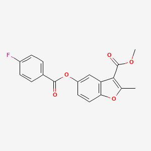 molecular formula C18H13FO5 B2603790 METHYL 5-(4-FLUOROBENZOYLOXY)-2-METHYL-1-BENZOFURAN-3-CARBOXYLATE CAS No. 433328-34-8