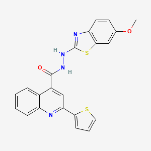 B2603822 N'-(6-methoxybenzo[d]thiazol-2-yl)-2-(thiophen-2-yl)quinoline-4-carbohydrazide CAS No. 851979-80-1