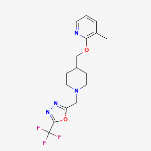 3-Methyl-2-[(1-{[5-(trifluoromethyl)-1,3,4-oxadiazol-2-yl]methyl}piperidin-4-yl)methoxy]pyridine