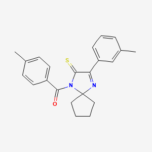 1-(4-Methylbenzoyl)-3-(3-methylphenyl)-1,4-diazaspiro[4.4]non-3-ene-2-thione