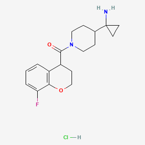 [4-(1-Aminocyclopropyl)piperidin-1-yl]-(8-fluoro-3,4-dihydro-2H-chromen-4-yl)methanone;hydrochloride