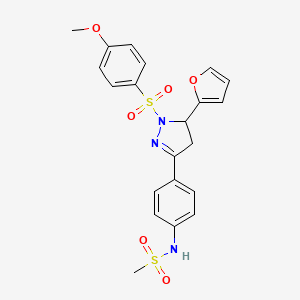 N-(4-(5-(furan-2-yl)-1-((4-methoxyphenyl)sulfonyl)-4,5-dihydro-1H-pyrazol-3-yl)phenyl)methanesulfonamide