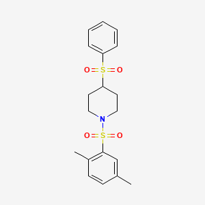 B2603916 1-((2,5-Dimethylphenyl)sulfonyl)-4-(phenylsulfonyl)piperidine CAS No. 1705398-35-1