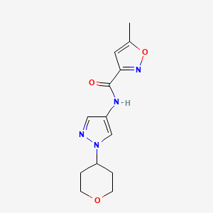 B2603920 5-methyl-N-(1-(tetrahydro-2H-pyran-4-yl)-1H-pyrazol-4-yl)isoxazole-3-carboxamide CAS No. 1797091-23-6