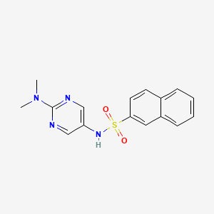 molecular formula C16H16N4O2S B2603946 N-[2-(Dimethylamino)pyrimidin-5-YL]naphthalene-2-sulfonamide CAS No. 1421472-33-4