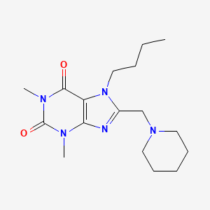 molecular formula C17H27N5O2 B2603961 7-butyl-1,3-dimethyl-8-(piperidin-1-ylmethyl)-3,7-dihydro-1H-purine-2,6-dione CAS No. 851937-59-2