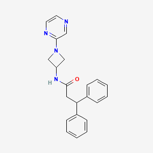molecular formula C22H22N4O B2603967 3,3-diphenyl-N-[1-(pyrazin-2-yl)azetidin-3-yl]propanamide CAS No. 2415503-46-5