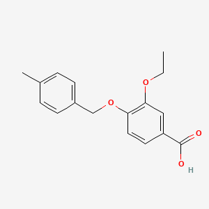 molecular formula C17H18O4 B2603977 3-Ethoxy-4-[(4-methylbenzyl)oxy]benzoic acid CAS No. 915912-31-1