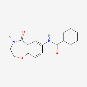 molecular formula C17H22N2O3 B2604029 N-(4-methyl-5-oxo-2,3,4,5-tetrahydro-1,4-benzoxazepin-7-yl)cyclohexanecarboxamide CAS No. 922000-65-5