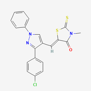 B2604033 (Z)-5-((3-(4-chlorophenyl)-1-phenyl-1H-pyrazol-4-yl)methylene)-3-methyl-2-thioxothiazolidin-4-one CAS No. 623936-02-7