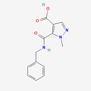 molecular formula C13H13N3O3 B2604052 5-[(Benzylamino)carbonyl]-1-methyl-1H-pyrazole-4-carboxylic acid CAS No. 1006476-59-0