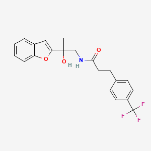 molecular formula C21H20F3NO3 B2604060 N-[2-(1-benzofuran-2-yl)-2-hydroxypropyl]-3-[4-(trifluoromethyl)phenyl]propanamide CAS No. 1903887-74-0