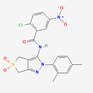 2-chloro-N-[2-(2,4-dimethylphenyl)-5,5-dioxo-4,6-dihydrothieno[3,4-c]pyrazol-3-yl]-5-nitrobenzamide