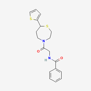N-(2-oxo-2-(7-(thiophen-2-yl)-1,4-thiazepan-4-yl)ethyl)benzamide
