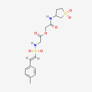 molecular formula C17H22N2O7S2 B2604096 [2-[(1,1-dioxothiolan-3-yl)amino]-2-oxoethyl] 2-[[(E)-2-(4-methylphenyl)ethenyl]sulfonylamino]acetate CAS No. 878085-73-5