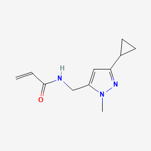 molecular formula C11H15N3O B2604098 N-[(3-cyclopropyl-1-methyl-1H-pyrazol-5-yl)methyl]prop-2-enamide CAS No. 2305475-08-3