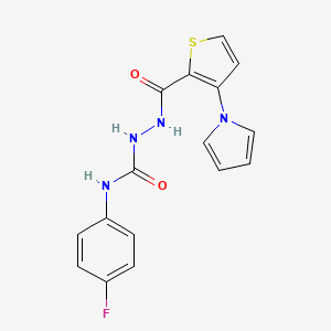N-(4-fluorophenyl)-2-{[3-(1H-pyrrol-1-yl)-2-thienyl]carbonyl}-1-hydrazinecarboxamide