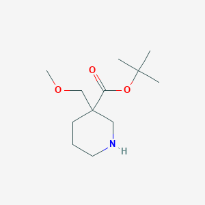 molecular formula C12H23NO3 B2604144 Tert-butyl 3-(methoxymethyl)piperidine-3-carboxylate CAS No. 2137647-95-9