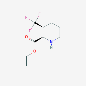 molecular formula C9H14F3NO2 B2604158 Ethyl (2R,3S)-3-(trifluoromethyl)piperidine-2-carboxylate CAS No. 2248377-39-9