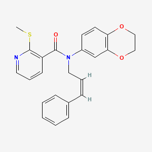 N-(2,3-Dihydro-1,4-benzodioxin-6-yl)-2-methylsulfanyl-N-[(Z)-3-phenylprop-2-enyl]pyridine-3-carboxamide