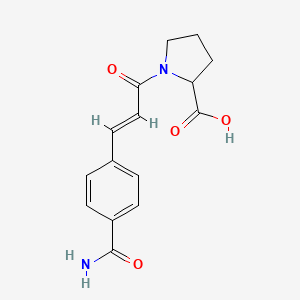1-[3-(4-Carbamoylphenyl)prop-2-enoyl]pyrrolidine-2-carboxylic acid