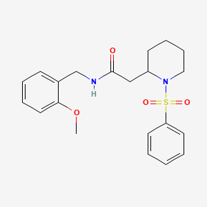 N-(2-methoxybenzyl)-2-(1-(phenylsulfonyl)piperidin-2-yl)acetamide