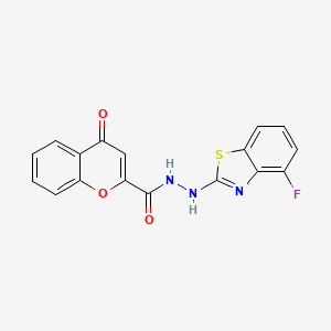 molecular formula C17H10FN3O3S B2604248 N'-(4-fluoro-1,3-benzothiazol-2-yl)-4-oxo-4H-chromene-2-carbohydrazide CAS No. 851978-84-2