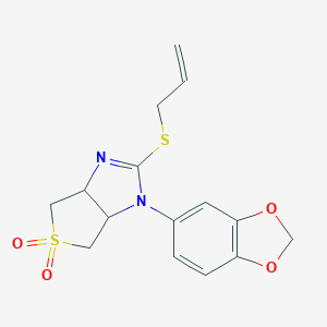 molecular formula C15H16N2O4S2 B260425 allyl 1-(1,3-benzodioxol-5-yl)-5,5-dioxido-3a,4,6,6a-tetrahydro-1H-thieno[3,4-d]imidazol-2-yl sulfide 