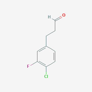 molecular formula C9H8ClFO B2604253 3-(4-CHLORO-3-FLUOROPHENYL)PROPANAL CAS No. 1057671-10-9