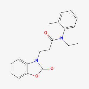 molecular formula C19H20N2O3 B2604262 N-ethyl-N-(2-methylphenyl)-3-(2-oxo-1,3-benzoxazol-3-yl)propanamide CAS No. 851989-03-2