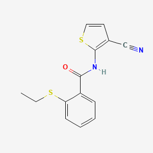 molecular formula C14H12N2OS2 B2604265 N-(3-cyanothiophen-2-yl)-2-(ethylthio)benzamide CAS No. 898458-83-8