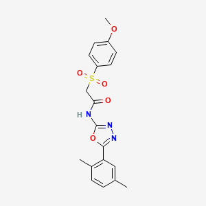 molecular formula C19H19N3O5S B2604277 N-(5-(2,5-dimethylphenyl)-1,3,4-oxadiazol-2-yl)-2-((4-methoxyphenyl)sulfonyl)acetamide CAS No. 941901-78-6