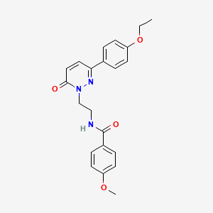 molecular formula C22H23N3O4 B2604278 N-(2-(3-(4-ethoxyphenyl)-6-oxopyridazin-1(6H)-yl)ethyl)-4-methoxybenzamide CAS No. 921852-66-6