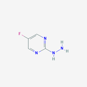 molecular formula C4H5FN4 B026043 5-氟-2-肼基嘧啶 CAS No. 104408-28-8