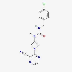 3-[(4-Chlorophenyl)methyl]-1-[1-(3-cyanopyrazin-2-yl)azetidin-3-yl]-1-methylurea