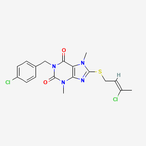 (Z)-1-(4-chlorobenzyl)-8-((3-chlorobut-2-en-1-yl)thio)-3,7-dimethyl-1H-purine-2,6(3H,7H)-dione