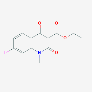 molecular formula C13H12INO4 B2604363 Ethyl 7-iodo-1-methyl-2,4-dioxo-1,2,3,4-tetrahydroquinoline-3-carboxylate CAS No. 1909325-97-8