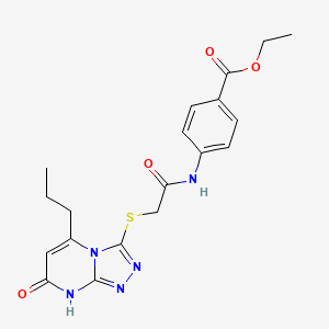 Ethyl 4-(2-((7-oxo-5-propyl-7,8-dihydro-[1,2,4]triazolo[4,3-a]pyrimidin-3-yl)thio)acetamido)benzoate