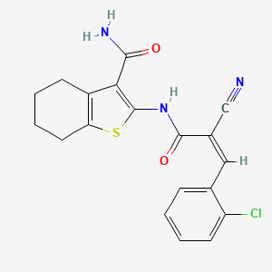 (Z)-2-(3-(2-chlorophenyl)-2-cyanoacrylamido)-4,5,6,7-tetrahydrobenzo[b]thiophene-3-carboxamide