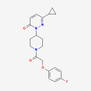 molecular formula C20H22FN3O3 B2604395 6-Cyclopropyl-2-{1-[2-(4-fluorophenoxy)acetyl]piperidin-4-yl}-2,3-dihydropyridazin-3-one CAS No. 2309313-22-0