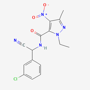 N-[(3-chlorophenyl)(cyano)methyl]-1-ethyl-3-methyl-4-nitro-1H-pyrazole-5-carboxamide